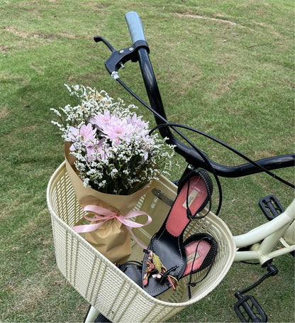 Prada Flower Bouquet Appliqué Ankle Strap Sandals