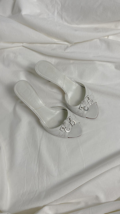 Dior CD Charms Heels in White